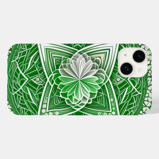 Grüne keltische Blume Herz Chakra Heilige Geometri Case-Mate iPhone Hülle (Rückseite (Horizontal))
