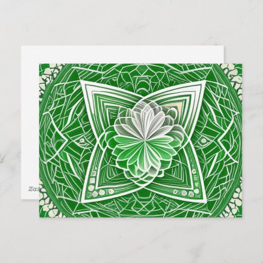 Grüne keltische Blume Herz Chakra Heilige Geometri Postkarte (Vorne/Hinten)