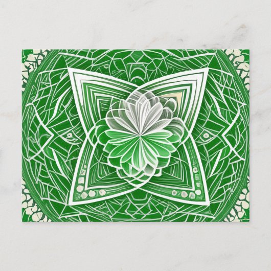 Grüne keltische Blume Herz Chakra Heilige Geometri Postkarte (Vorderseite)