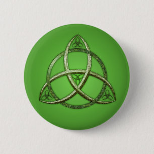 Grüne keltische Dreifaltigkeitsknoten Button