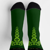 Grüne keltische Knot Caduceus Socken (Oben)