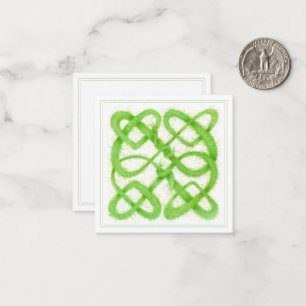 GRÜNE KELTISCHE KNOTEN 6,4 cm quadratische Flachka Mitteilungskarte