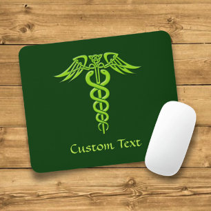 Grüne keltische Knoten-Caduceus Mousepad