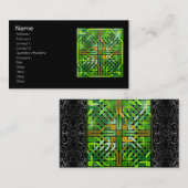Grüne keltische Knoten-Fliese 174 Visitenkarte (Vorne/Hinten)