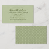 Grüne keltische Knoten-Übertragungs-Visitenkarten Visitenkarte (Vorne/Hinten)