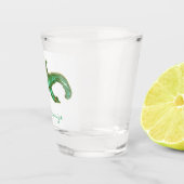 Grüne Keramik Schnapsglas (Rechts)