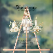 Grüne Kerzen Boy Taufe Begrüßungszeichen Acrylschild (Neutral)