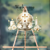 Grüne Kerzen Boy Taufe Begrüßungszeichen Acrylschild (Neutral)