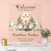 Grüne Kerzen Boy Taufe Begrüßungszeichen Acrylschild (Hochzeit)