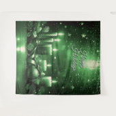 Grüne Kerzen Feiertags-Hintergrund Wandteppich (Vorderseite (Horizontal))