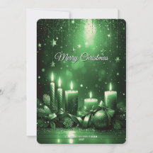 Grüne Kerzen Weihnachtsfeiertagskarte