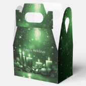 Grüne Kerzen Weihnachtsgeschenkbox Geschenkschachtel (Geöffnet)