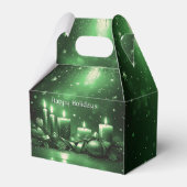 Grüne Kerzen Weihnachtsgeschenkbox Geschenkschachtel (Vorderseite)