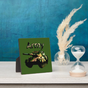 Grüne Khaki-Armee-Tank-Aufkleber Fotoplatte