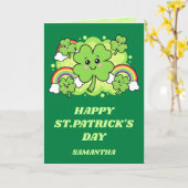 Grüne Kichert St. Patrick's Day Karte (Gelbe Blume)