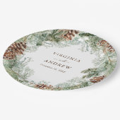 Grüne Kiefer Pappteller (Schrägansicht)