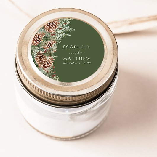 Grüne Kiefer Runder Aufkleber