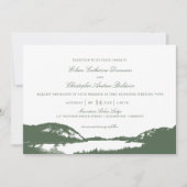Grüne Kiefer und Bergsee | Hochzeit Einladung (Vorderseite)