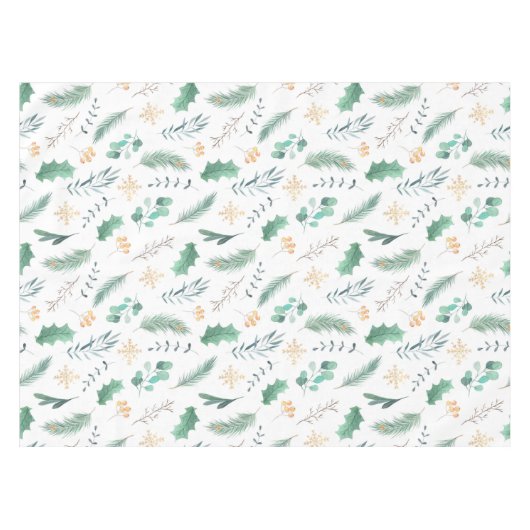 Grüne Kiefer-WeihnachtsAquarell-Tischdecken Tischdecke (Vorderseite (Horizontal))