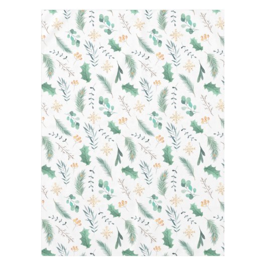 Grüne Kiefer-WeihnachtsAquarell-Tischdecken Tischdecke (Vorderseite)