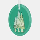 Grüne Kiefern Ornament Aus Glas (Vorderseite links)