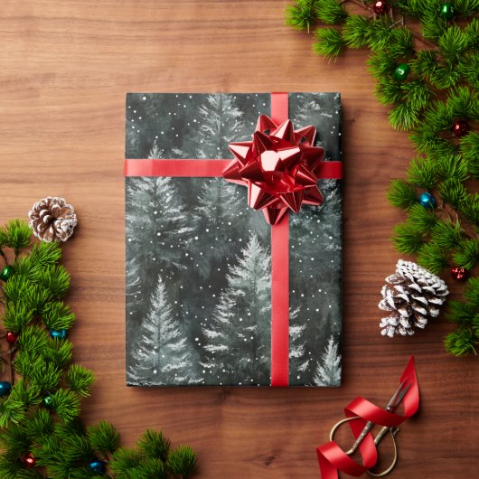 Grüne Kiefern Weihnachten Geschenkpapier (Feiertagsgeschenk)