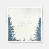 Grüne Kiefernbäume Serviette (Vorderseite)