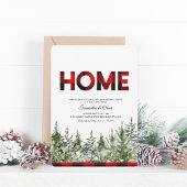 Grüne Kiefernbäume und Rotes Buffalo Kariert Sa Save The Date