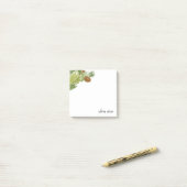 Grüne Kiefernrinde mit Wasserfarben Post-it Klebezettel (Auf Schreibtisch)