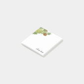 Grüne Kiefernrinde mit Wasserfarben Post-it Klebezettel (angewinkelt)