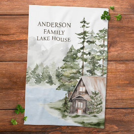 Grüne Kiefernwälder Familienhaus Geschirrtuch