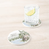 Grüne Kiefernwälder Familienhaus Getränkeuntersetzer (Seite)