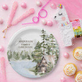 Grüne Kiefernwälder Familienhaus Pappteller (Party)