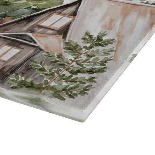 Grüne Kiefernwälder Familienhaus Schneidebrett (Ecke)