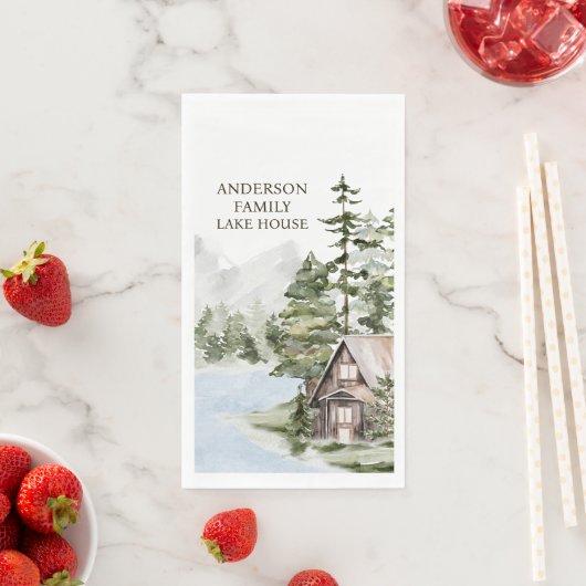 Grüne Kiefernwälder Familienhaus Serviette (Beispiel)