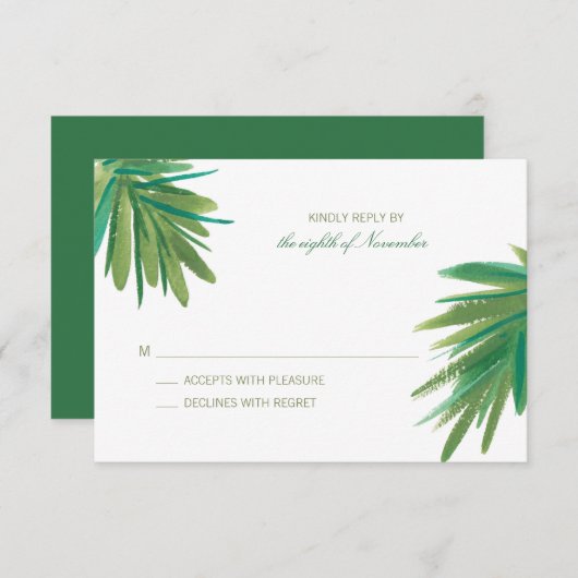 Grüne Kiefernwälder | HochzeitsrSVP RSVP Karte (Vorne/Hinten)