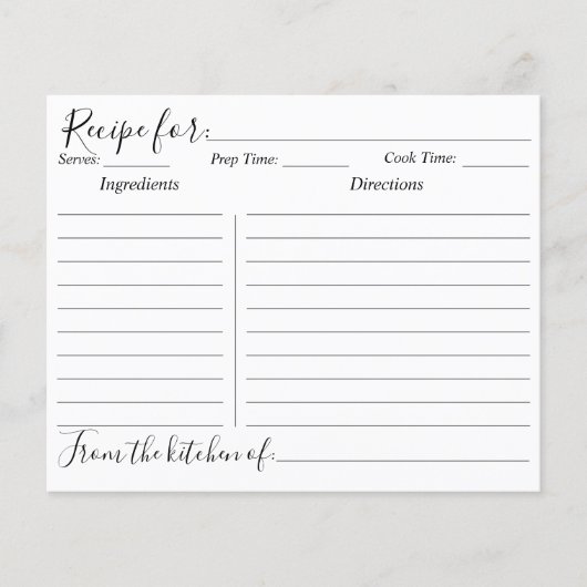 Grüne Kiefernwälder Kochkarte (Vorderseite)