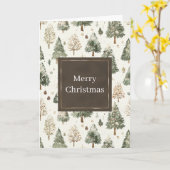 Grüne Kiefernzapfen Weihnachten Karte (Gelbe Blume)