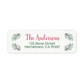 Grüne Kiefernzweige Rücksendeadressen-Aufkleber (Vorne)