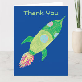Grüne Kinderrakete Dankeskarte