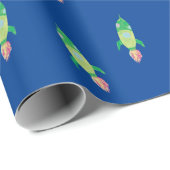 Grüne Kinderrakete Geschenkpapier (Rolleneckpunkt)