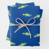 Grüne Kinderrakete Geschenkpapier Set (Beispiel)