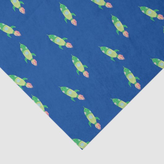 Grüne Kinderrakete Seidenpapier (Detail)