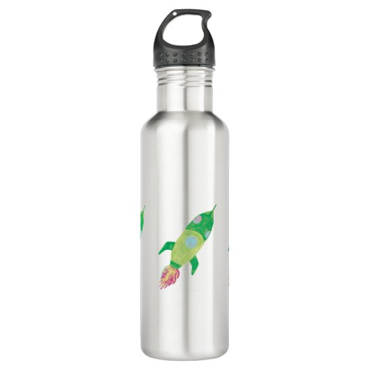 Grüne Kinderraketen Edelstahlflasche (Vorderseite)