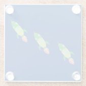 Grüne Kinderraketen Glasuntersetzer (Rückseite)