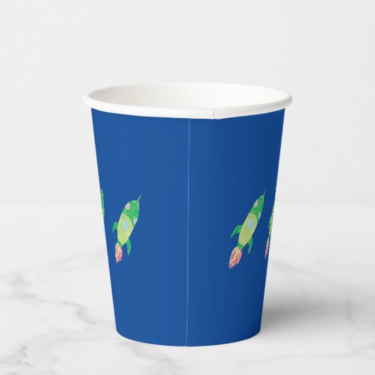 Grüne Kinderraketen Pappbecher (Rechts)