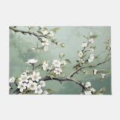 Grüne Kirschblüten Fußmatte (Vorderseite)