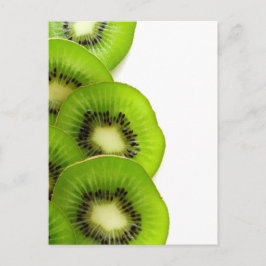 Grüne Kiwi-Scheiben - Frucht-Druck Postkarte