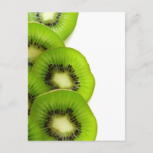 Grüne Kiwi-Scheiben - Frucht-Druck Postkarte (Vorderseite)