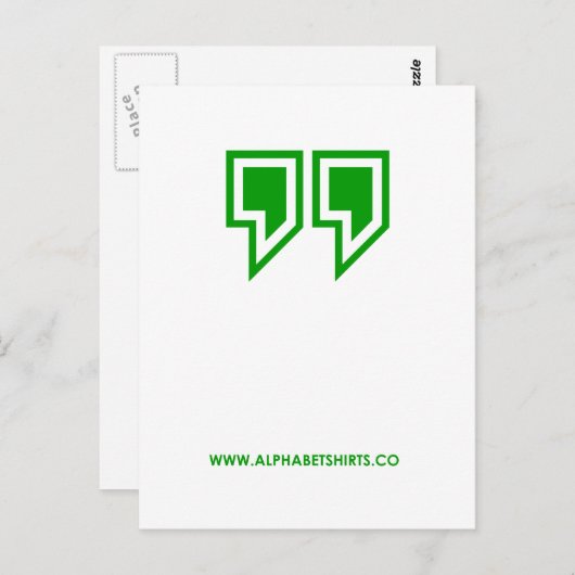 Grüne Klammer Postkarte (Vorne/Hinten)